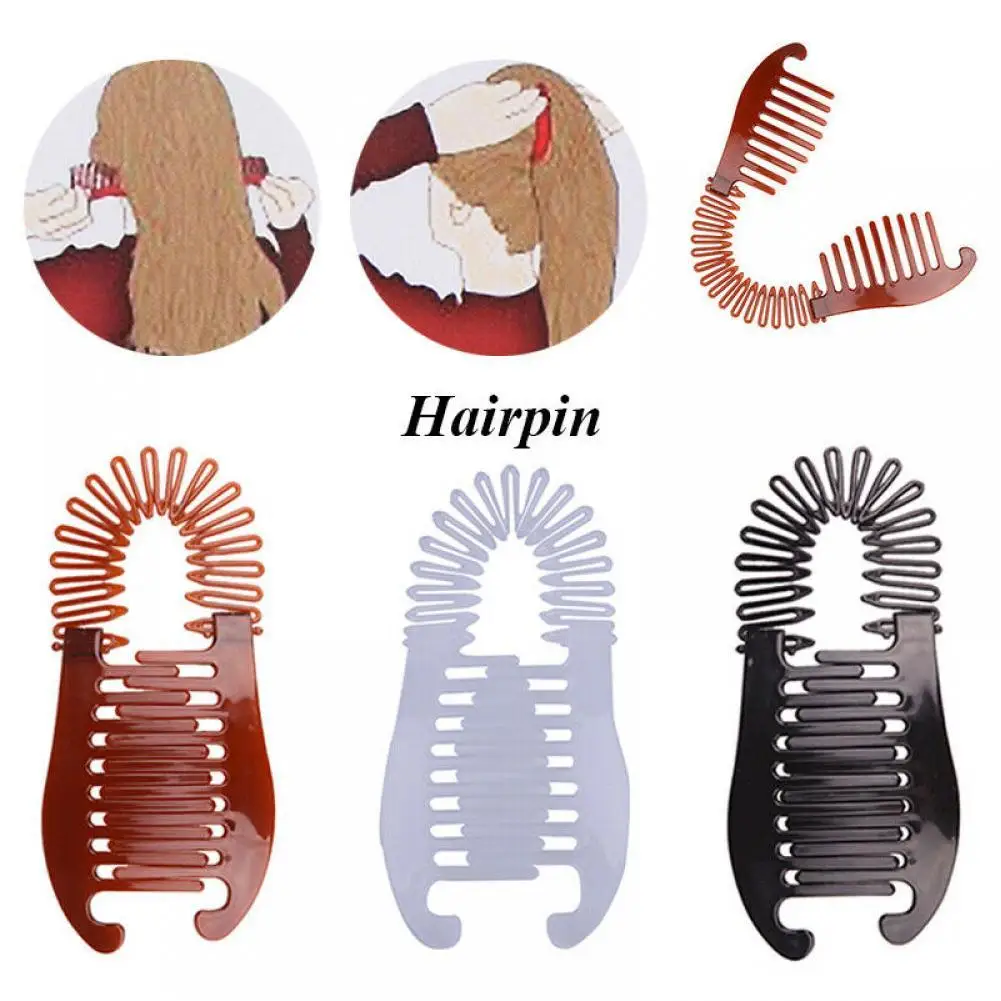 Ponytail Banana Hair Clips For Women Lazy Banana Combs Stretchable Hairclip Head Massage Comb Hair Styling Hairdressing Tool