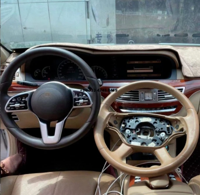 S-Class Upgraded Leather Car Steering Wheel Retrofit with Disc for Comfort and Style