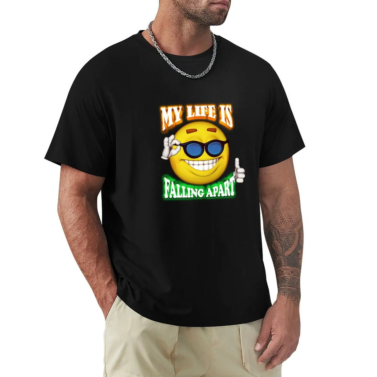 life falling apart smiley face tshirt funny outfits men