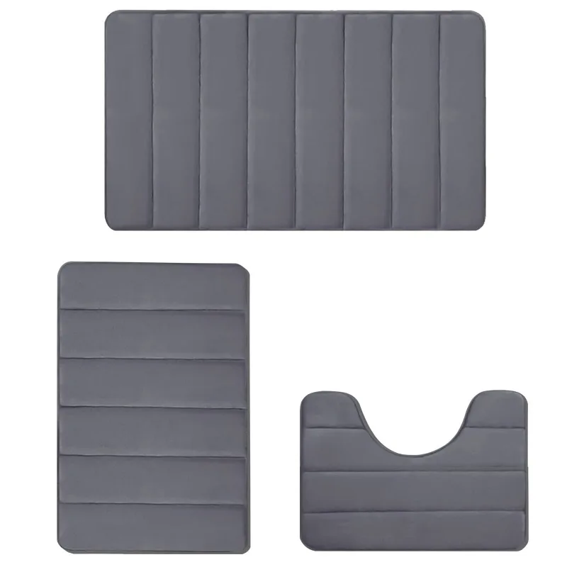 Set van 3 Badkamer Badmat Set Zacht Antislip 2 STKS Geplaveide Mat Badkamerkleed Absorberende Douche Tapijten Wc Deksel Cover Vloer