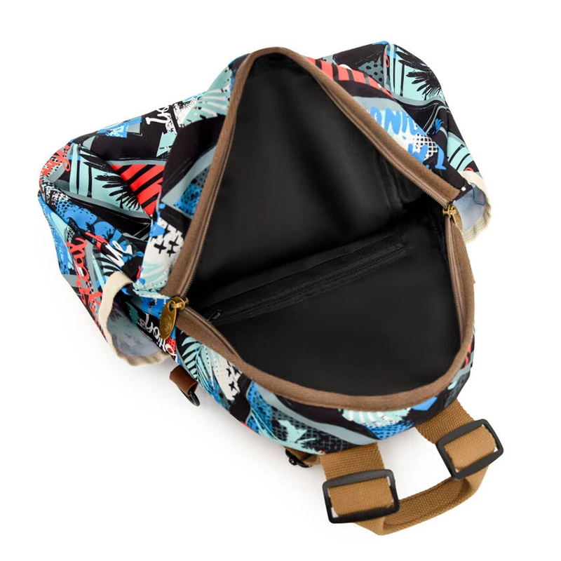 Moda feminina mochila vintage pinha impressão náilon daypack viagem caminhadas saco casual marrom mochila escolar para meninas presente