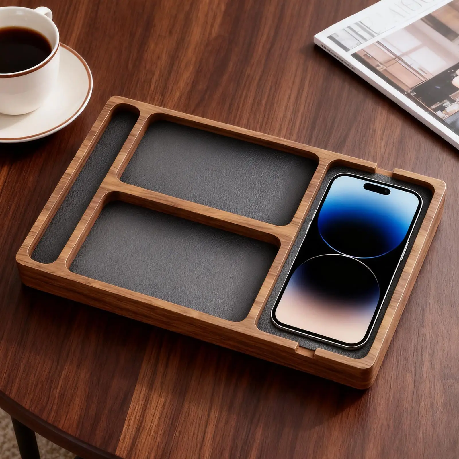 

Органайзер для бумаги, лоток из натурального дерева, ящик для хранения, настольный органайзер для ручек, кабелей, очков, шнура для хранения книг, прихожей, жизни