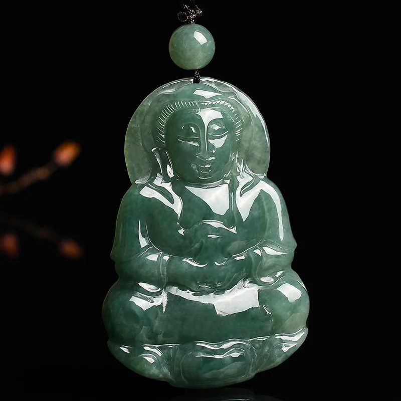 A Goods Ice Glutinous Seed Oil Green Guanyin Pendant Fashionable Men's and Women's Models