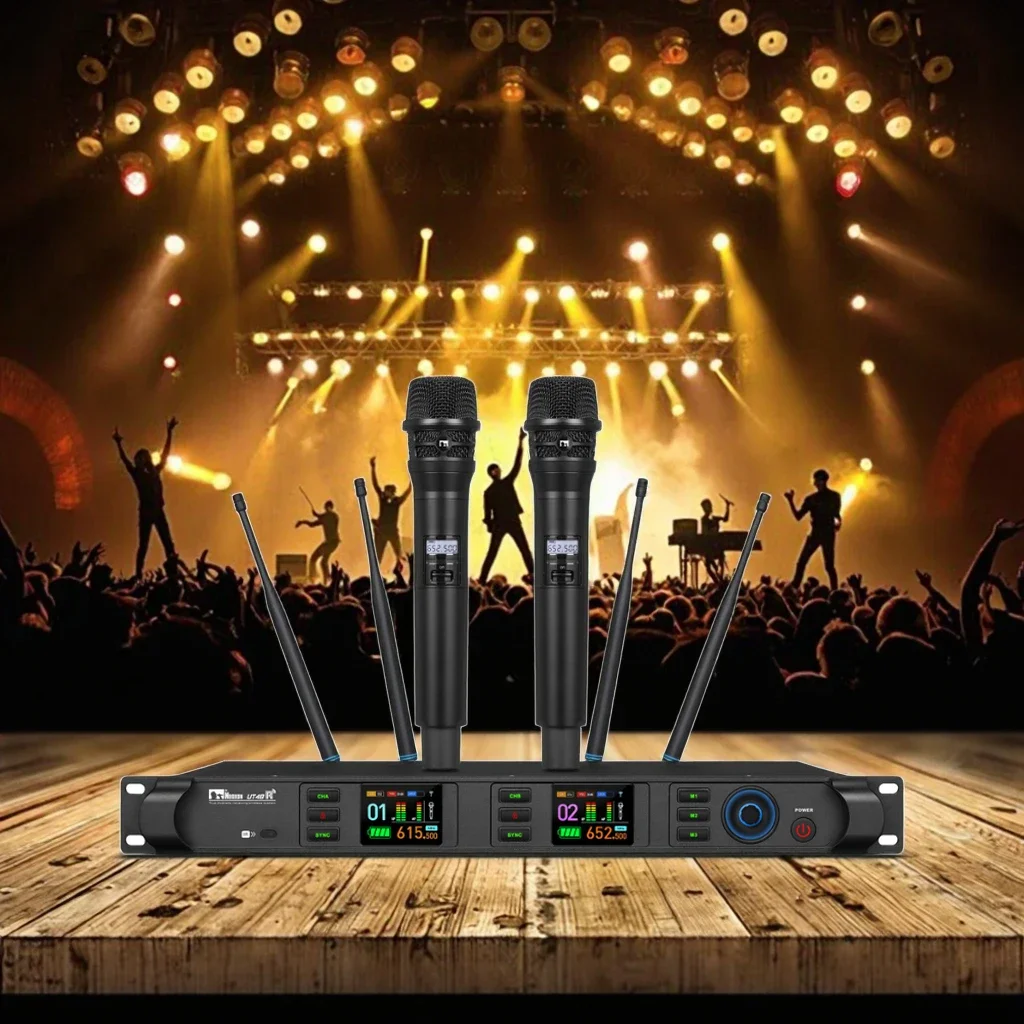 Professional Microphone Uhf System With Wireless Headphones Mic 2 Sm7b Microphone