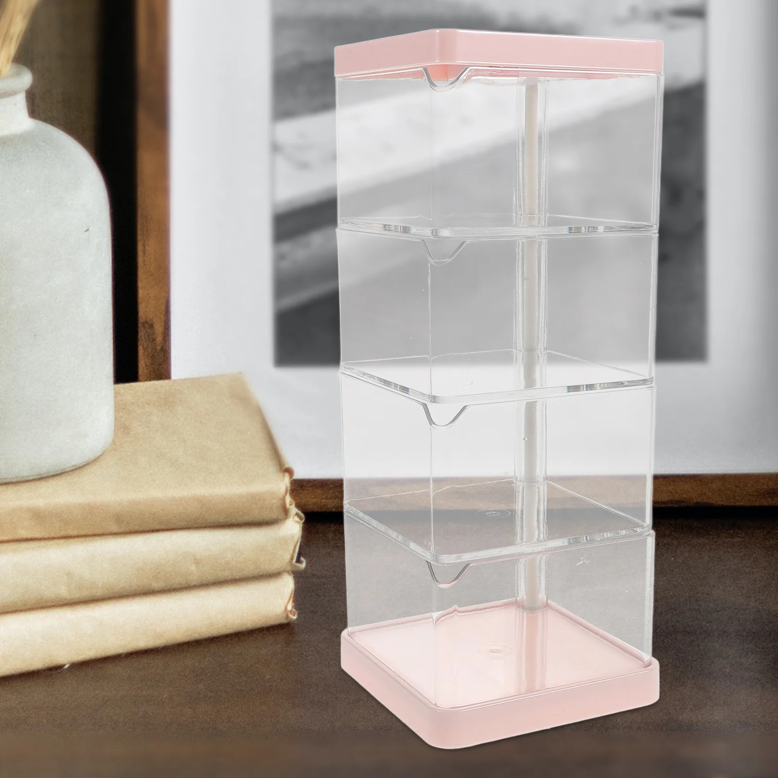 

Jewelry Storage Box Four-Layer Hair Accessories Organizer Earring Necklace Container Portable Desktop Display Case