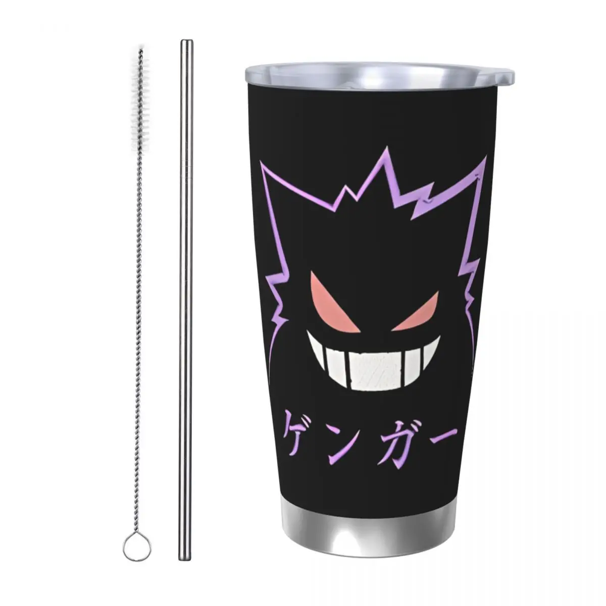Vaso con gráfico japonés Retro, tazas de café con aislamiento al vacío con tapa, botella de agua con pajita para oficina y hogar, 20oz
