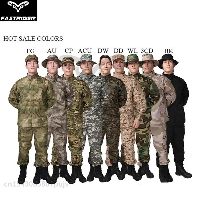 New Tactical Uniform Shirt + Safari Pants Camouflage Combat Uniform Men's Security Combat Clothing Suit Airsoft Hunting Cs Game