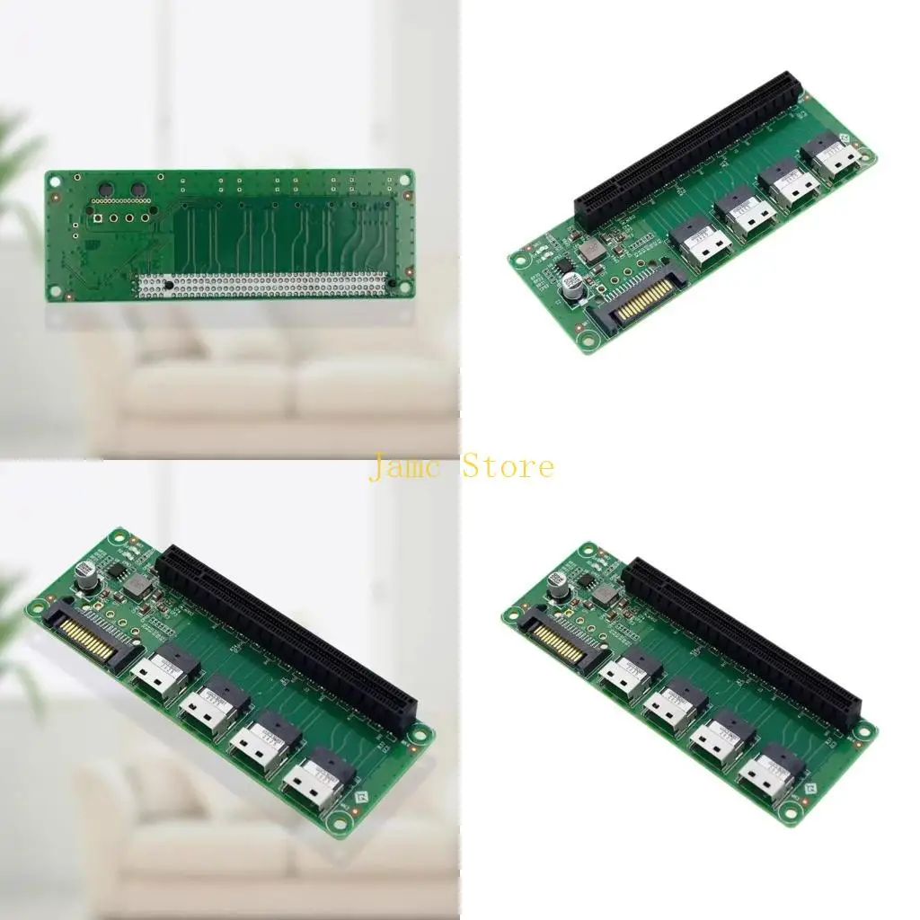 

LX0B 4 Port SlimSAS-8654 to PCIe X16 Expansion Slot Card Transfer Development Board 15Pin SFF-8654 Connectors for Server