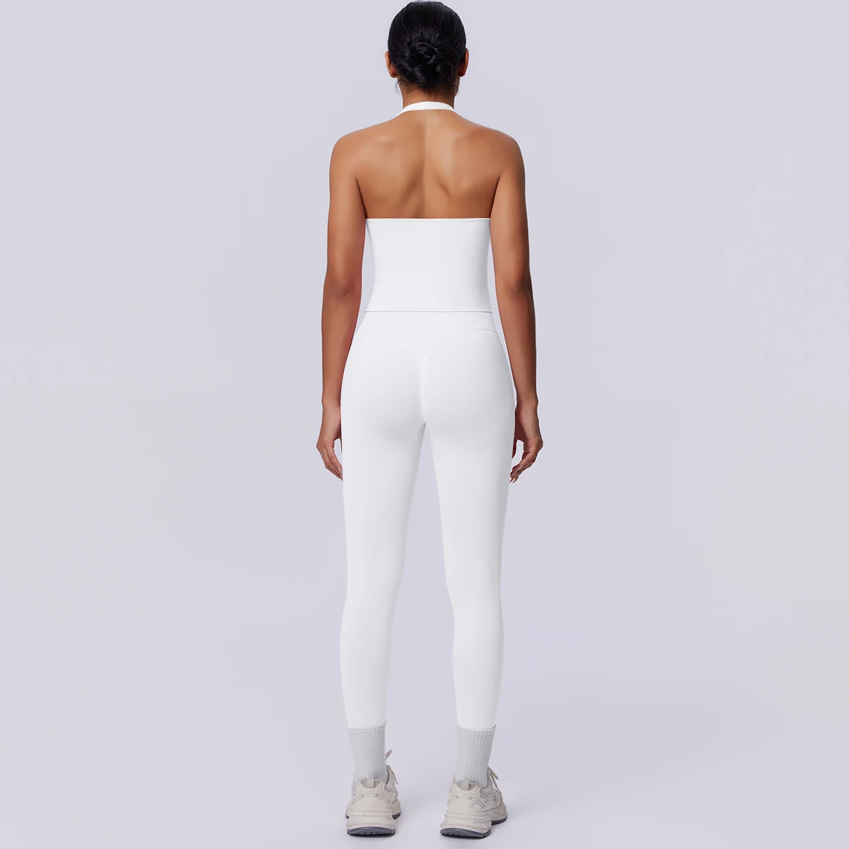 Sport Fitness Kleidung Damen Yoga Set Sommer Gym Lauf-Workout Top Yoga Weste Einfarbige Po-Formende Fitness Hose Yoga Set – Detail 13