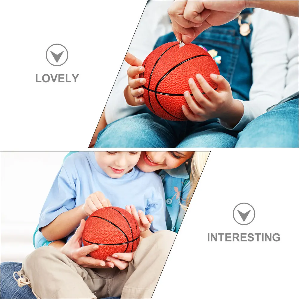 Durable Cartoon Piggy Bank Creative Basketball Pattern Kids Money Saving Jar Coin Bank for Boys Home Desk Decoration