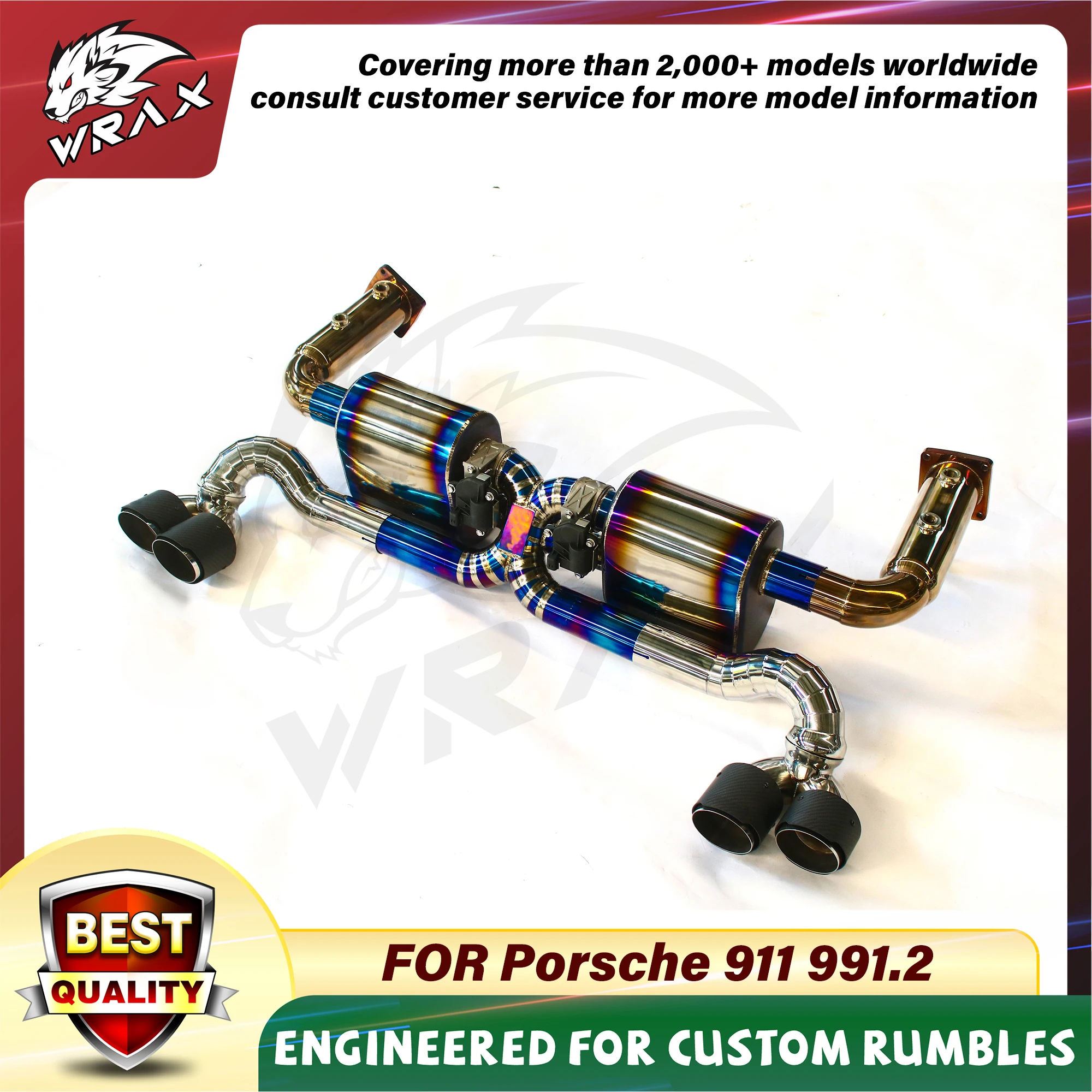 

Sport Catback for Porsche 911 991.2 Exhaust Valve Control Racing Performance Titanium Muffler Sporty Note