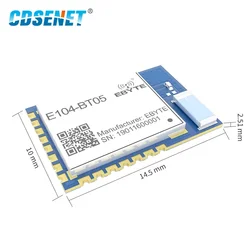 2.4GHz BLE5.0 Wireless Serial to BLE Bluetooth Module SMD AT Command Slave Transmitter Low Power Sleep CDSENT E104-BT05