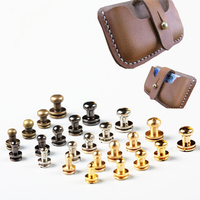 10 Sets Round Head Ball Studs Solid Brass Leather Bag Purse Belt Craft Nail Rivets Hardware Spots Buckles Screw Accessories