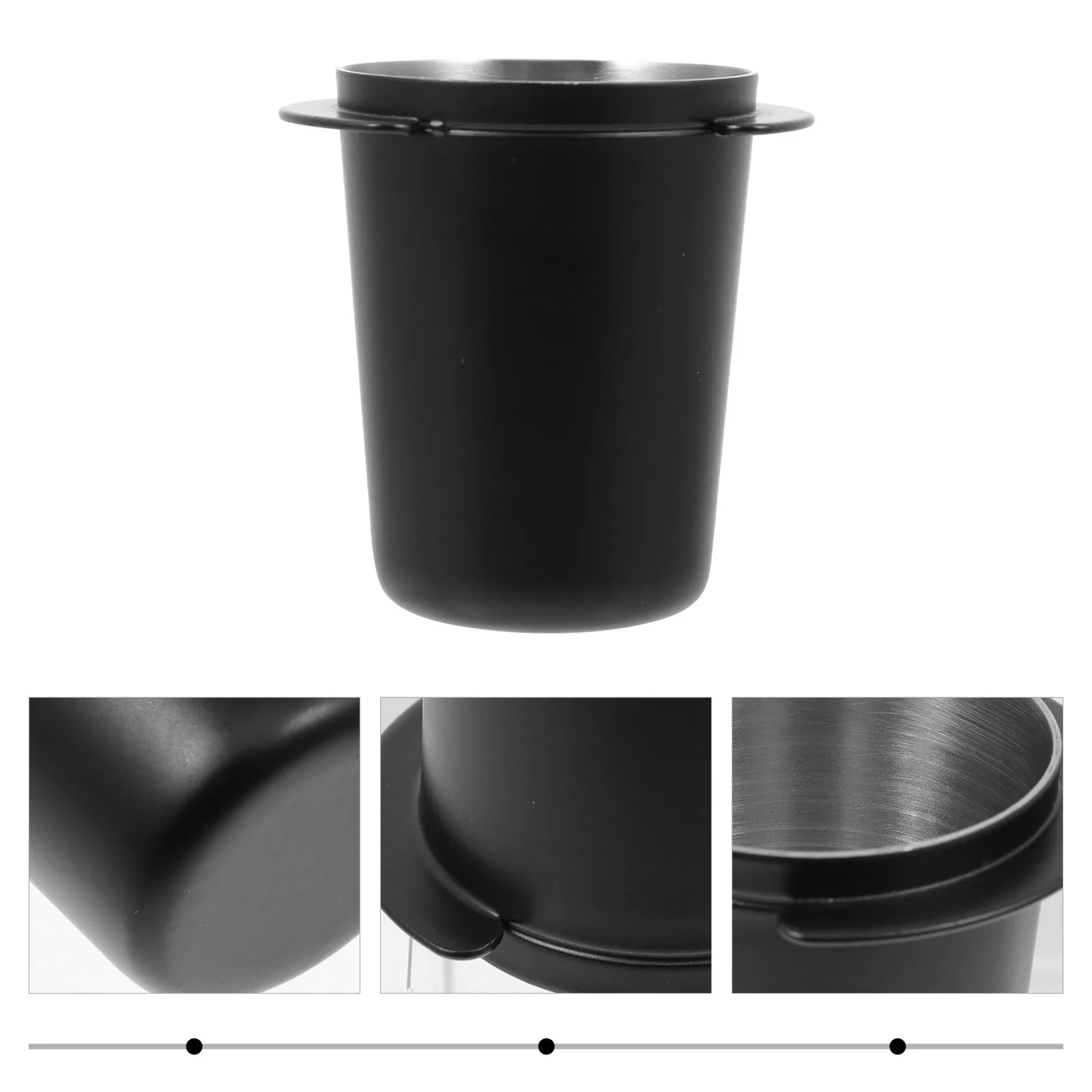 1pc Powder Receiving Cup Compact Stainless Steel Coffee Machine Accessory Powder Storage Container For Home Coffee