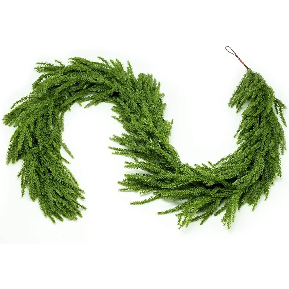 

1pcs Christmas Norfolk Pine Garlands Dense Realistic Faux Greenery Garland Winter Christmas Garland - 270cm