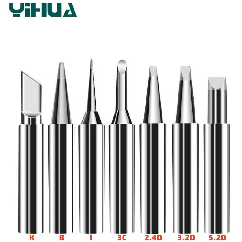 YIHUA 902 Soldering Iron Tips Pure Copper Lead Free Replacement for for 995D+-I 938BD+-I 853AAA+-I Soldering Station Handle