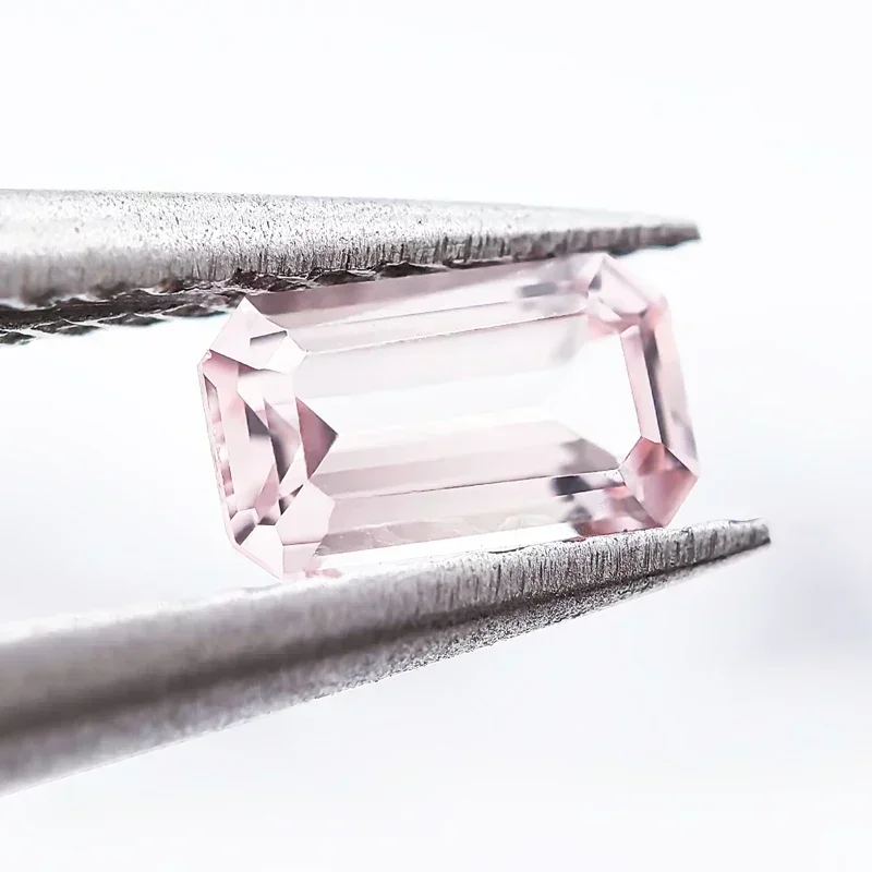 

NEW Lab Grown Sapphire Emerald Shape Morgan Pink Color DIY Advanced Charms Jewelry Making Materials Gemstone with Certificate