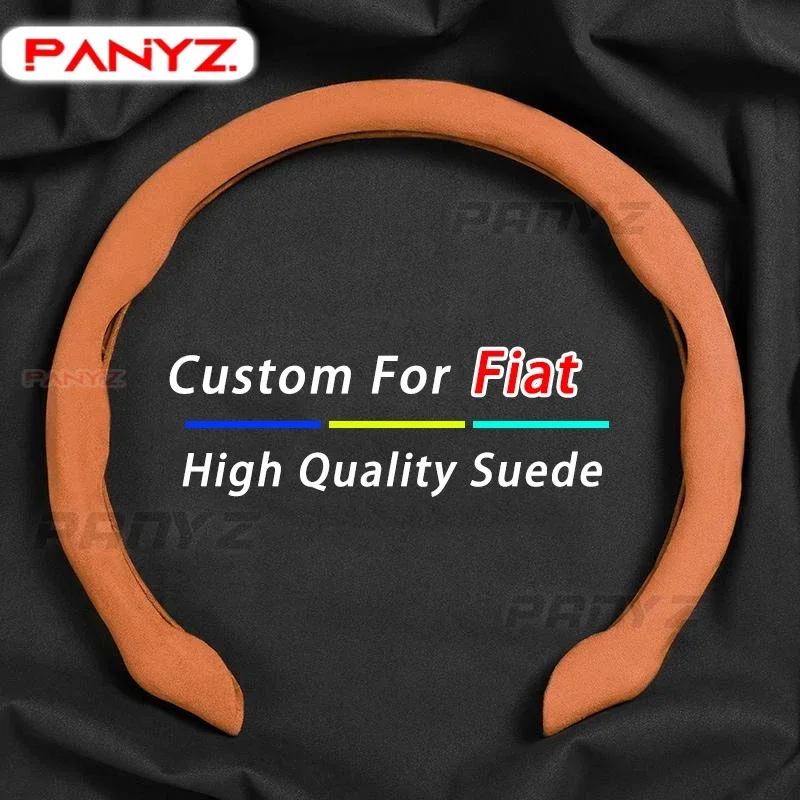 Protector Antideslizante para Volante de Coche, Gamuza para Fiat 500 Grand Punto Fiat Abarth Bravo Perla, Accesorios para Coche