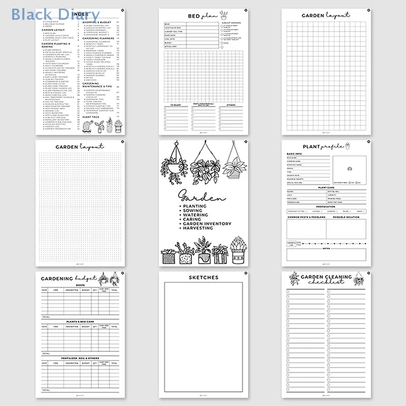 Garden Planner And Log Book Flower Garden Magazine Guide Track Notebook Garden Diary Planner Digital Houseplant Watering