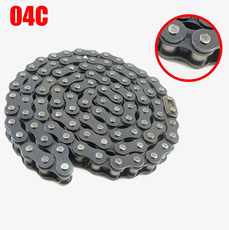 04C-1 Single Row Roller Chain Carbon Steel Pitch 6.35mm Industrial Transmission Chain Wear Resistant  Matched for 04C Sprocket