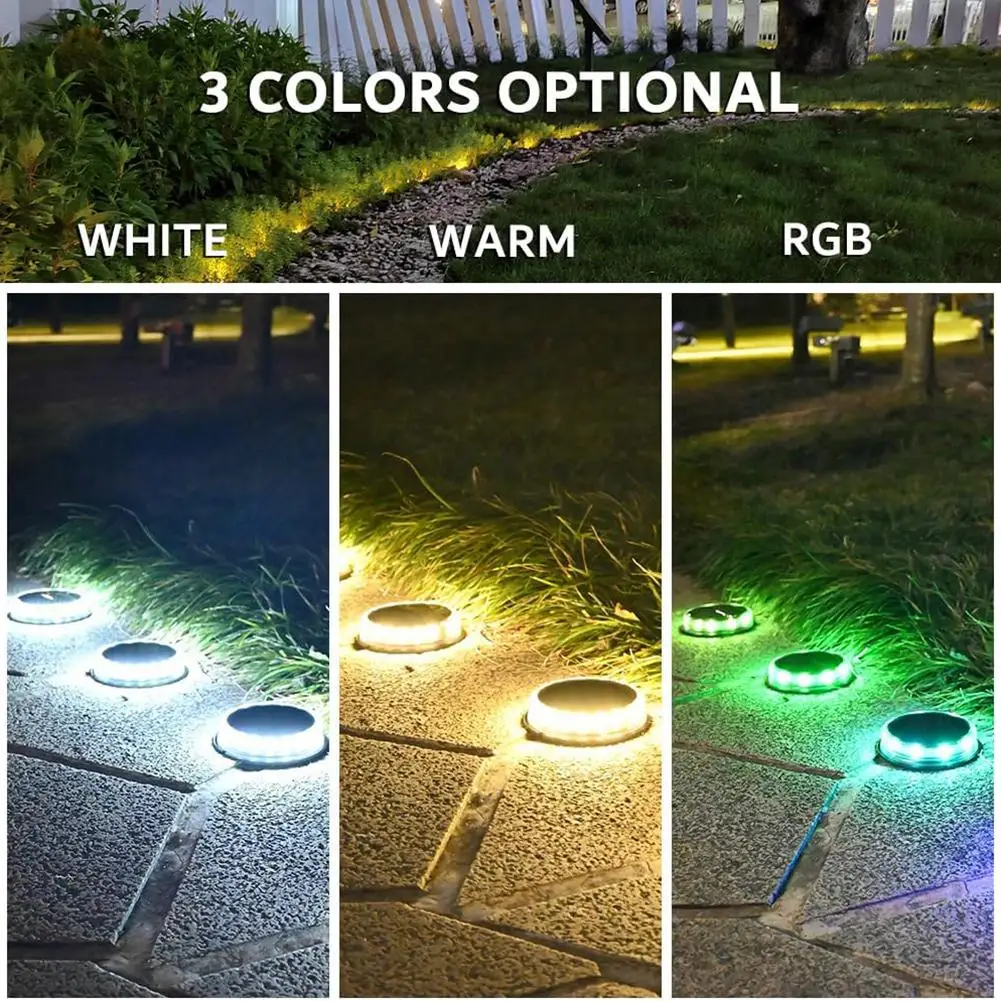 Solar Powered Ground Lights 4 Pack LED Solar Lights In Ground Solar Landscape Light For Patio Lawn Yard Pathway