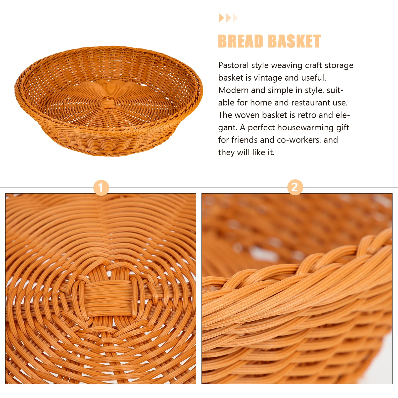 

Household Bread Basket Elegant Pastoral Style Woven Storage Basket Food Serving Snack Fruit Container Fruit Container