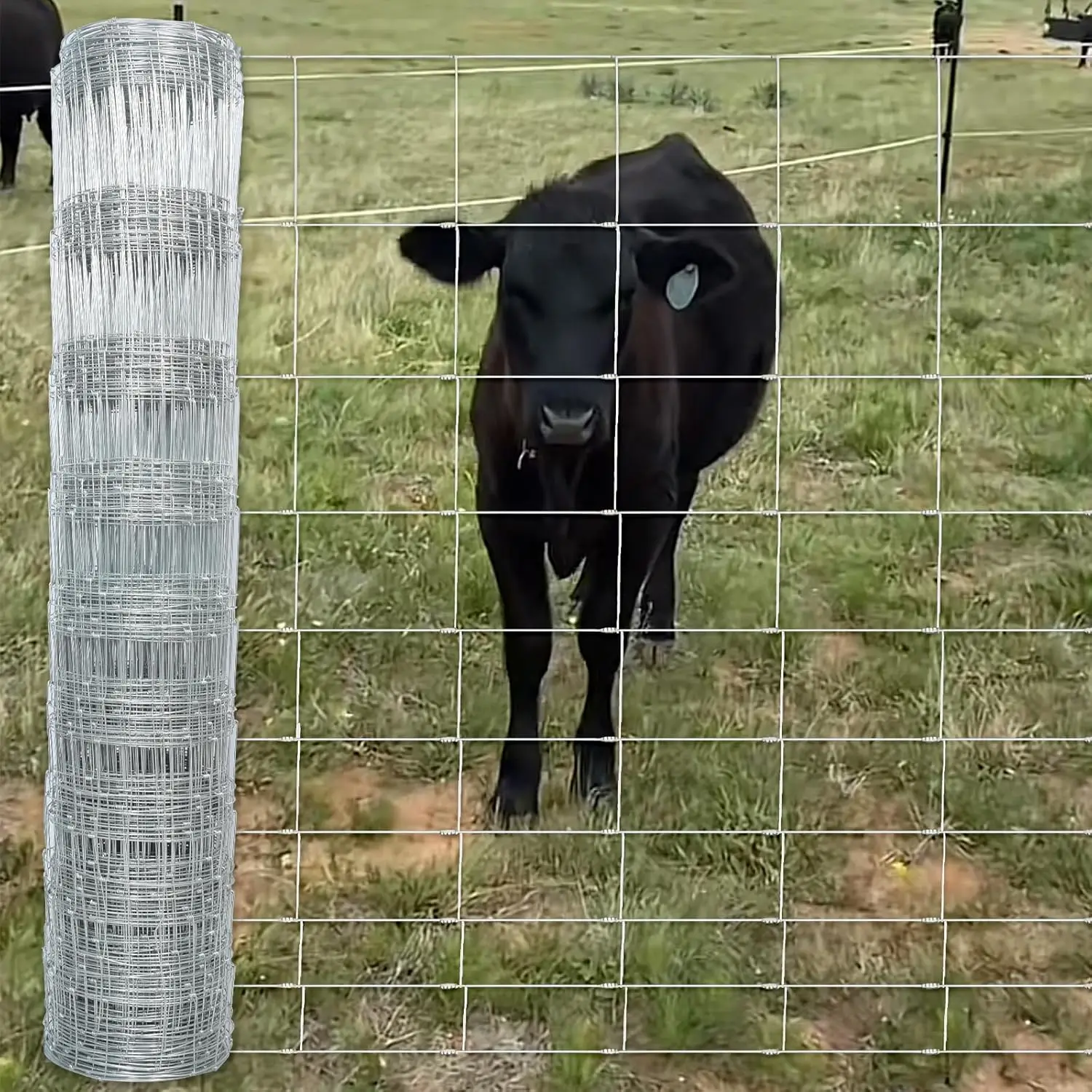 4ft x 164ft Galvanized Woven Wire Fence for Livestock and Yard Protection, Durable Animal Fencing