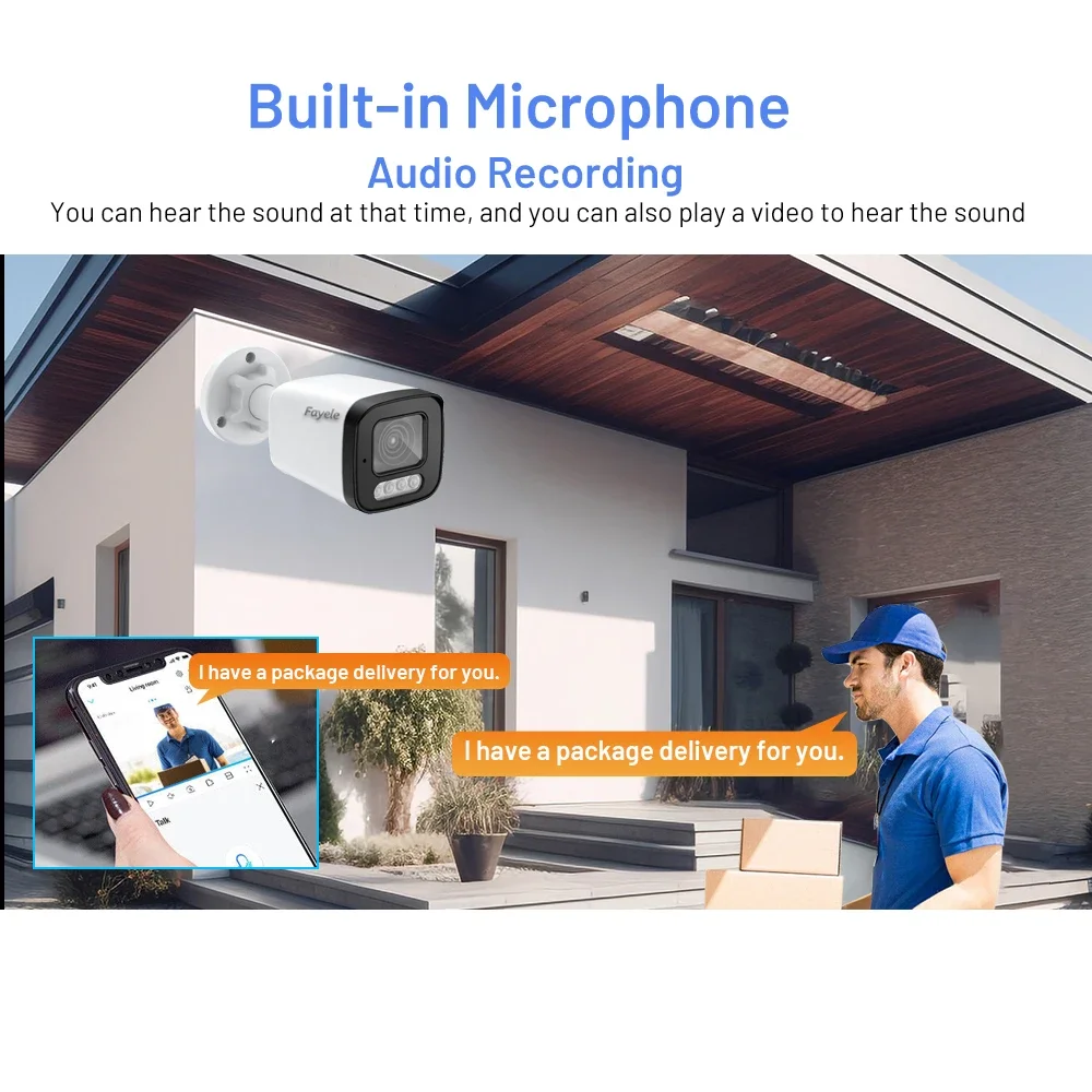 2025 Nuovo sistema di telecamere di sicurezza Blacklight Telecamera bullet esterna 16ch 4K 8MP POE NVR Kit di videosorveglianza audio video a colori 24/7