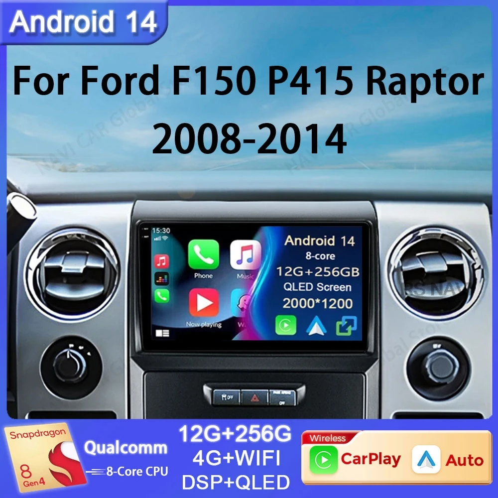 

Android 14 For Ford F150 P415 Raptor 2008-2014 MT Car Radio Navigation GPS Multimedia Video Player Auto Stereo Head Unit DSP DVD