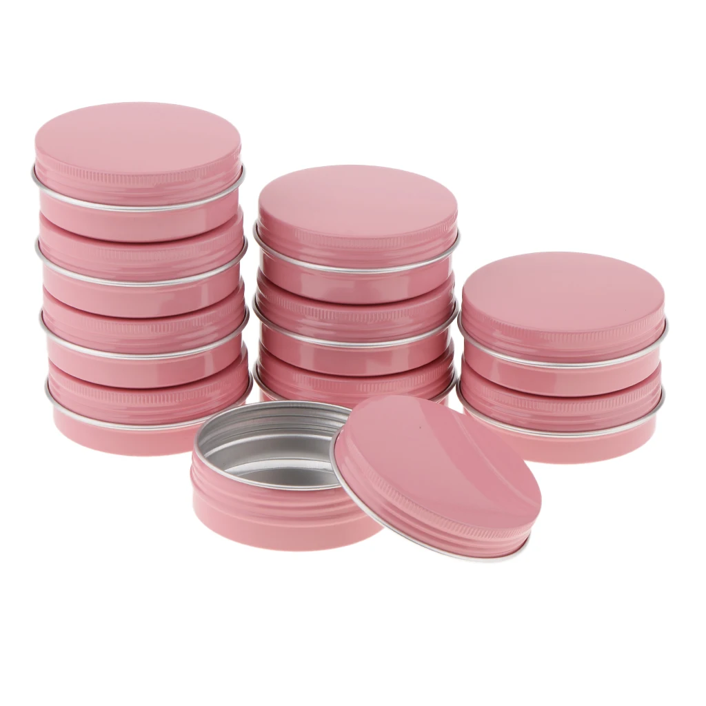 Set Van 10 Ronde Aluminium Lippenbalsemcontainers-60Ml Capaciteit