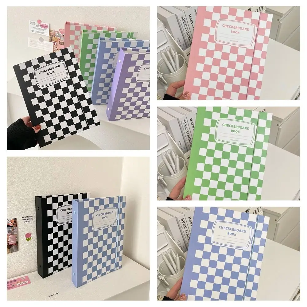 Boekomslag A5 Kpop Idol Photocard Binder Dambord Losbladige Collectie Boek Harde Kaft 6-Holes Fotokaarthouder