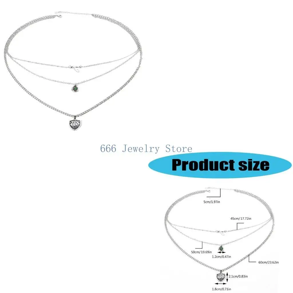 F2TD Women 3 Layer Short Necklace Casual Wear Necklace Women Necklace Alloy Texture Suitable for Modern Present