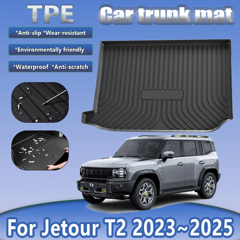 

Коврик в багажник автомобиля TPE для Jetour T2 Traveller Shanhai T2 2023 2024 2025, антигрязный материал, резиновая защитная накладка, аксессуары для ковров