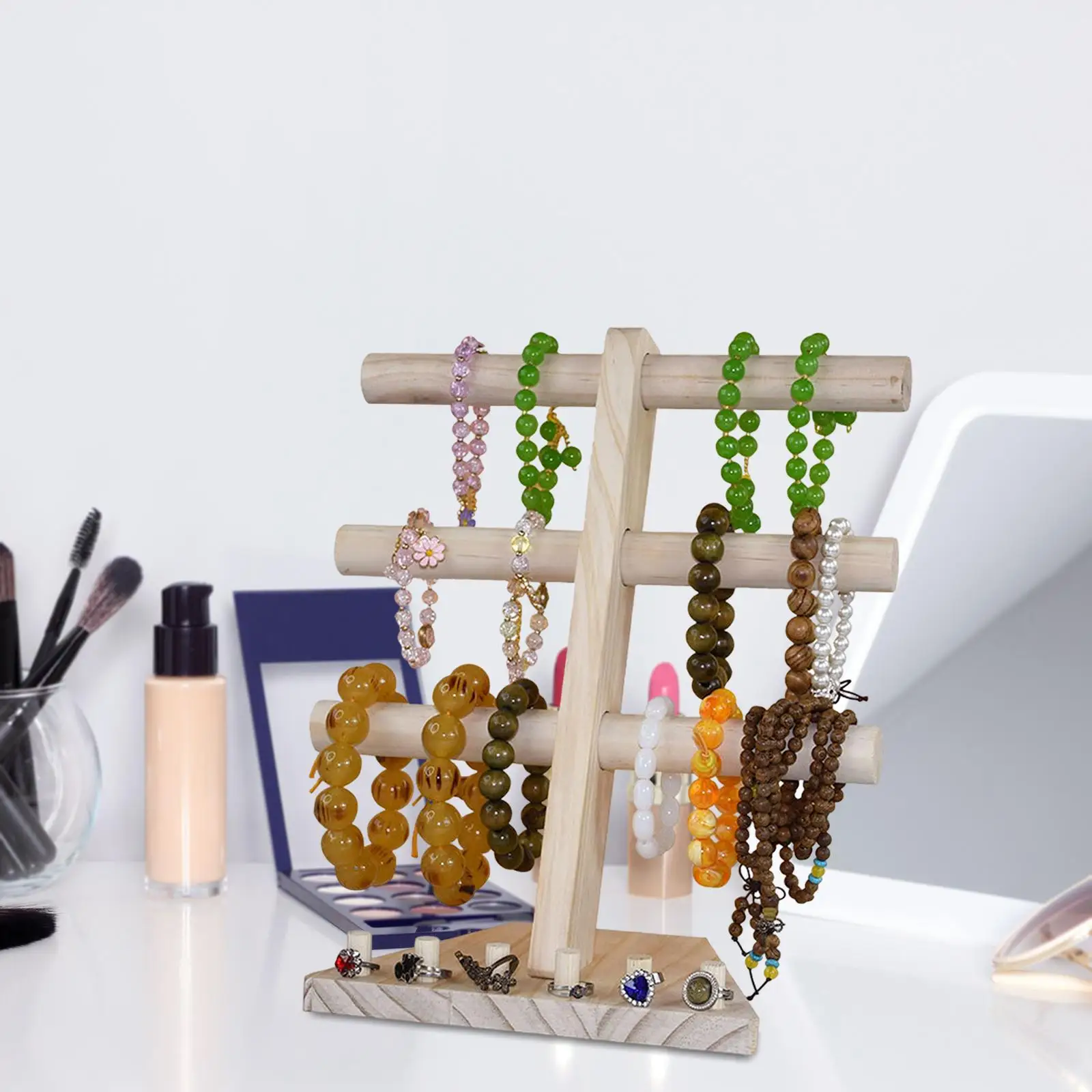 Jewelry Display Stand T Bar Holder 3 Tier Accessory Stand Bracelet Bangle Organizer for Home Organization Showcase