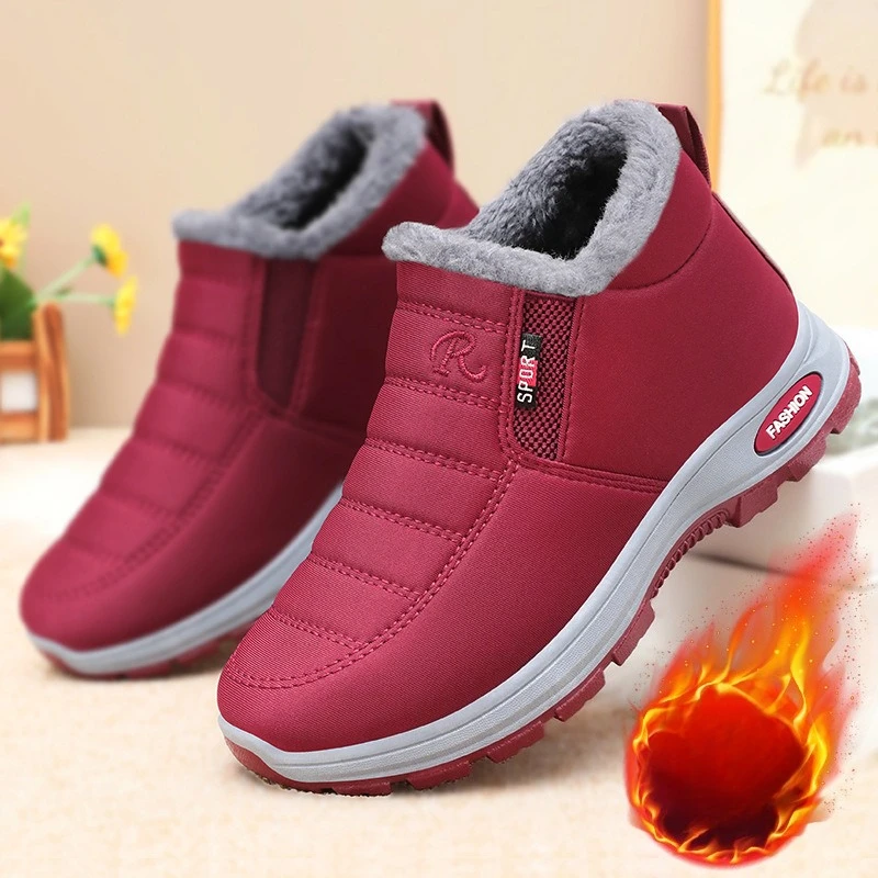 

Women's Snow Boots for Winter 2025 Plush Style Mom Shoes Warm and Casual Cotton Shoes, Stepping on Elderly Snow Boots