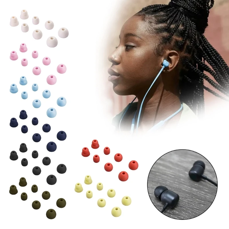 Silicone Ear Tips for Beats Flex Eartips Beats X/Powerbeats Pro Neck-mounted Earphones Tips Anti-Slip Avoid Falling Off E65C