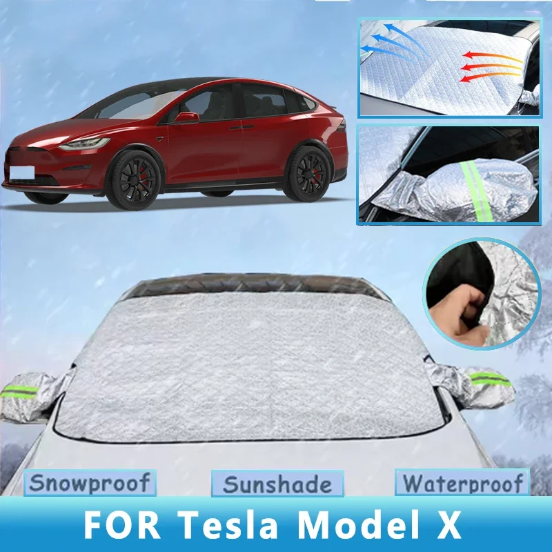 

Thickened Car Now Sunshade Windshield Cover With 5/9 Magnets UV Protection Anti Snowboard Sunlight For Tesla Model X