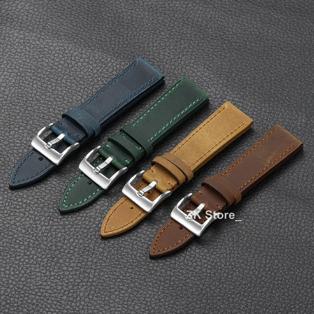 Vintage Genuine Cowhide Watch Band for Citizen Watch Strap 18mm 20mm 22mm Quick Release Link Pins Replacement Bracelet Straps