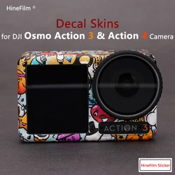 Hinefilm for Osmo Action3 Sticker Action4 Decal Skin Protective Film for DJI Osmo Action 3 / 4 Camera Protector Cover Sticker