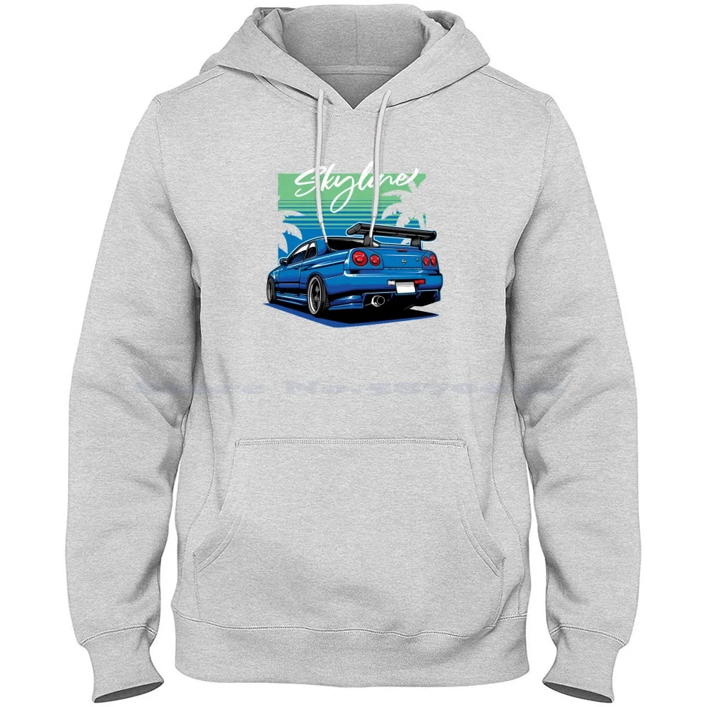 Skyline R34 100% Cotton Hoodie R34 Rb26 Skyline R32 Slyline R34 Nismo Jdm Skyline R34 Bnr34 Bnr32