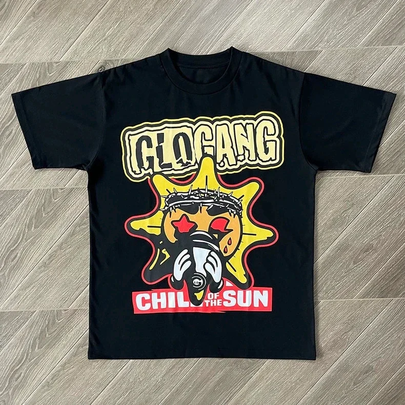 2026 Summer Fashion Hip-hop Large Pattern Printed Short-sleeved Loose Trendy T-shirt Cotton Streetwear Top for Men and Women