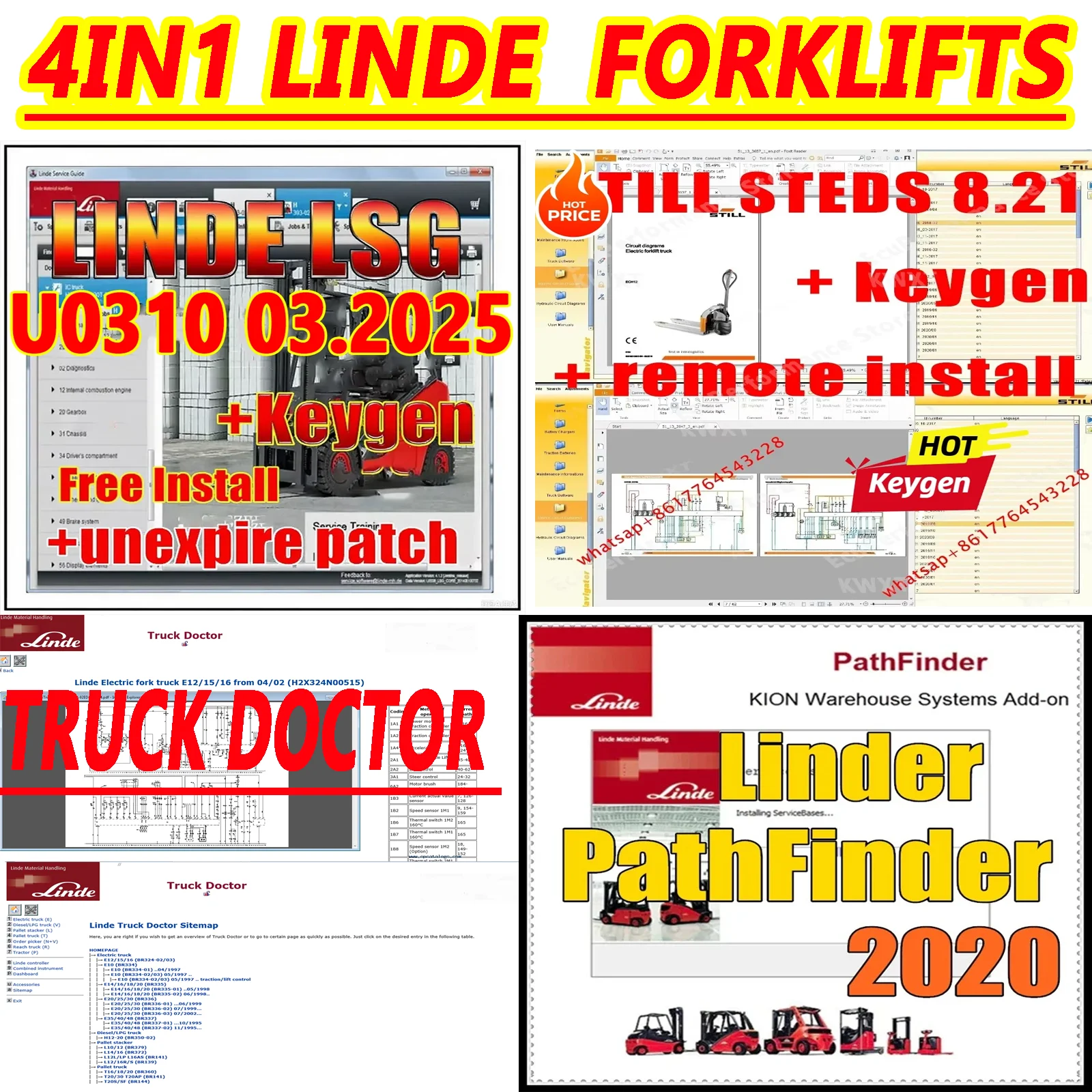 2026 4in1  Forklift Truck Software Linde Service Guide LSG 5.2.2 2025.03 + Truck Doctor + Pathfinder + Still Steds Navigator