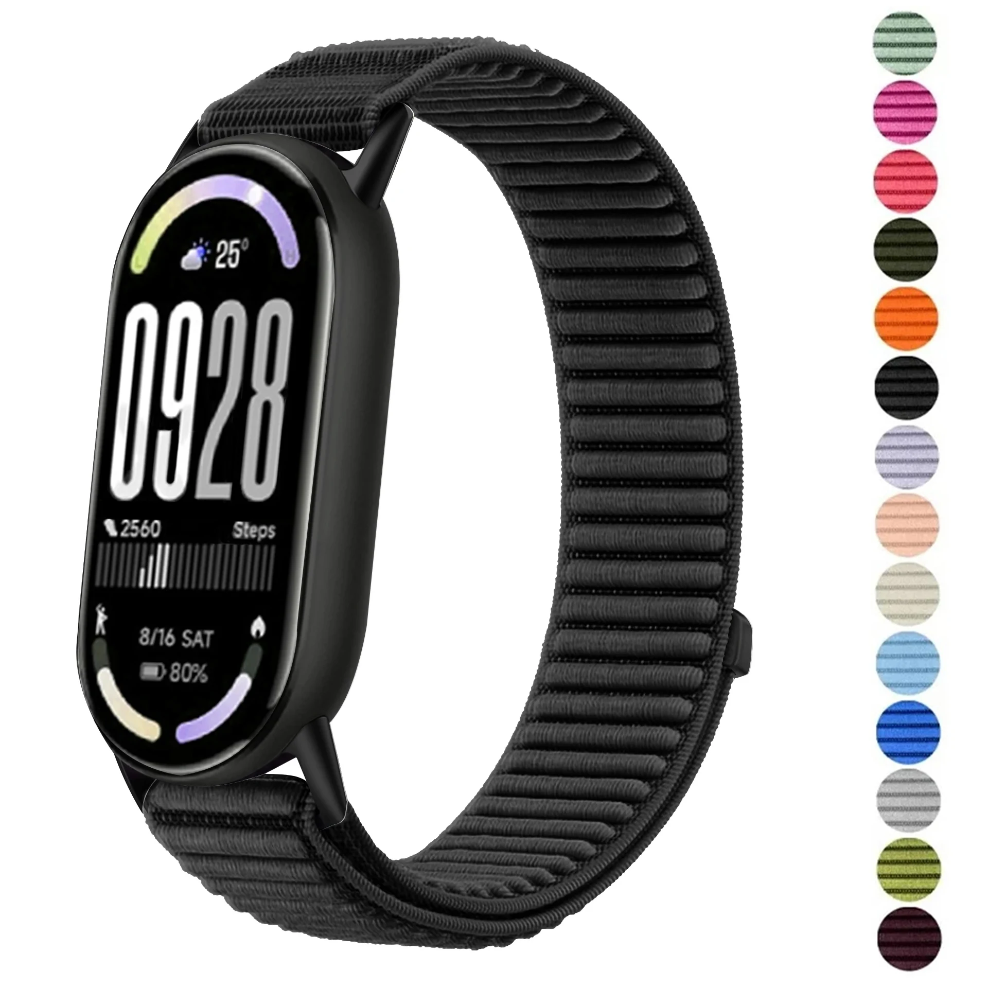 Pulseira de Nylon Trançada com Fivela de Metal Substituível para Smartwatch Xiaomi Mi Band 10/9/8 - Bracelete para Xiaomi Mi Band 10