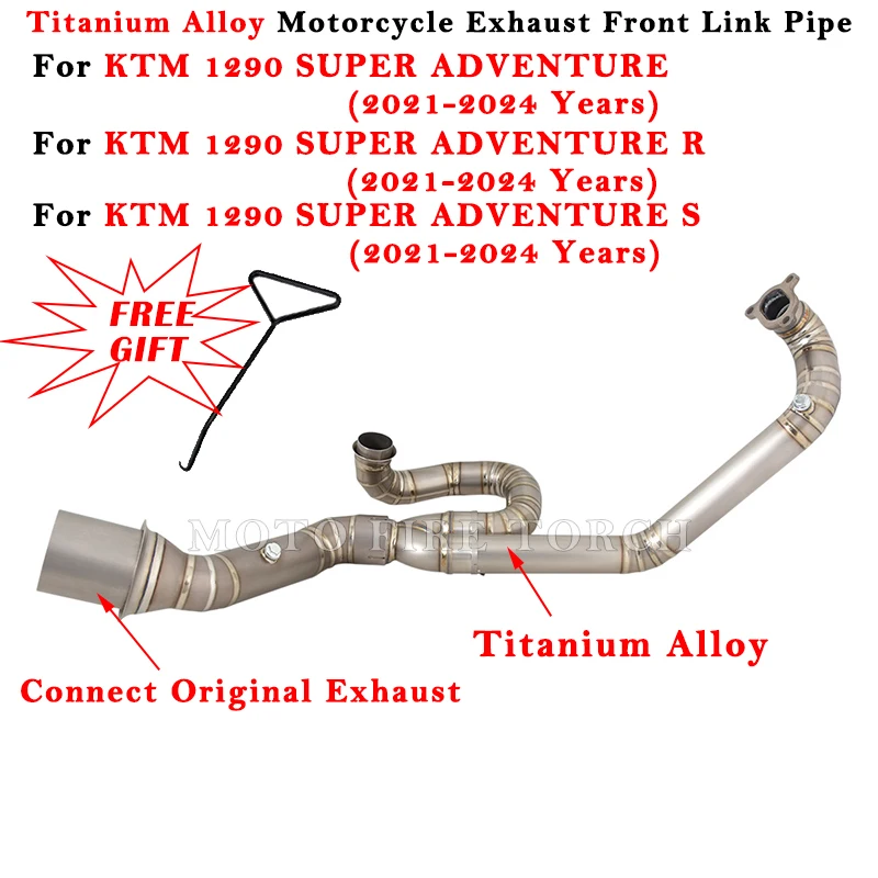 Motorcycle Exhaust Escape System Modified Muffler Titanium Alloy Front Link Pipe For KTM 1290 SUPER ADVENTURE R S 2021 - 2024