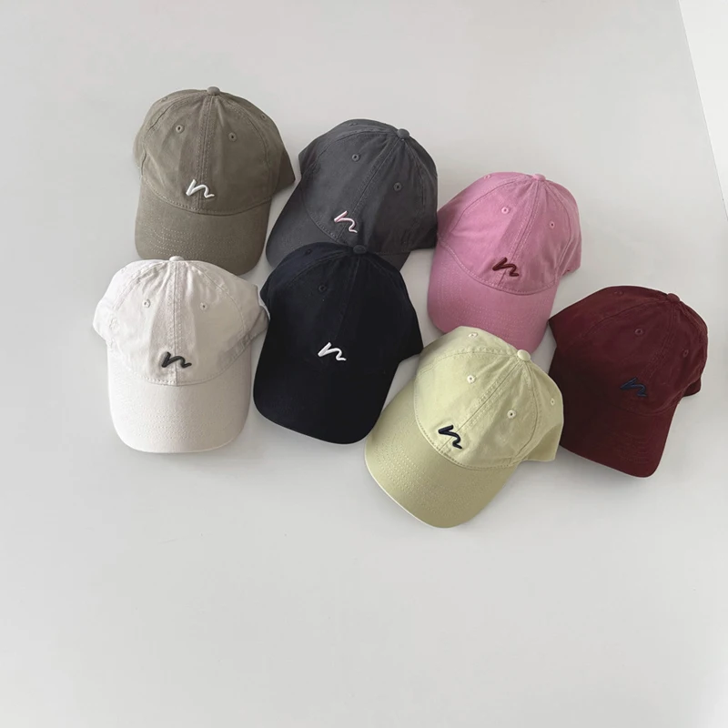 Autumn Children Baseball Caps Letter Embroidery Pattern Kids Boys Girls Sun Hat Cotton Spring Baby Hats