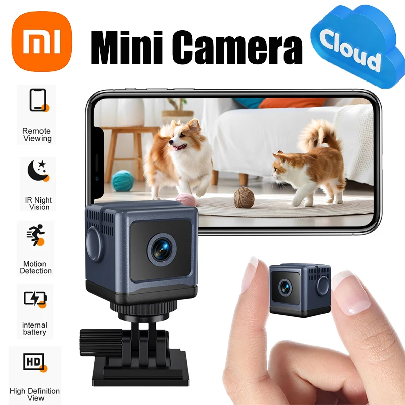 Mini Cámara de Seguridad Xiaomi Wifi HD con Visión Nocturna, Batería Interna de Bajo Consumo, Intercomunicador de Voz, Detección de Movimiento