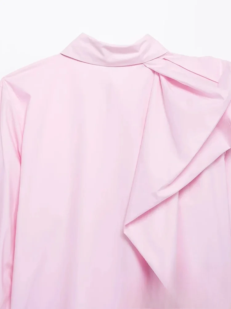 KONDALA Casual Chic Solide Frauen Shirts Flauschigen Schultern Einreiher Lose Bluse Mode 2025, Frühling Sommer Shirts Tops