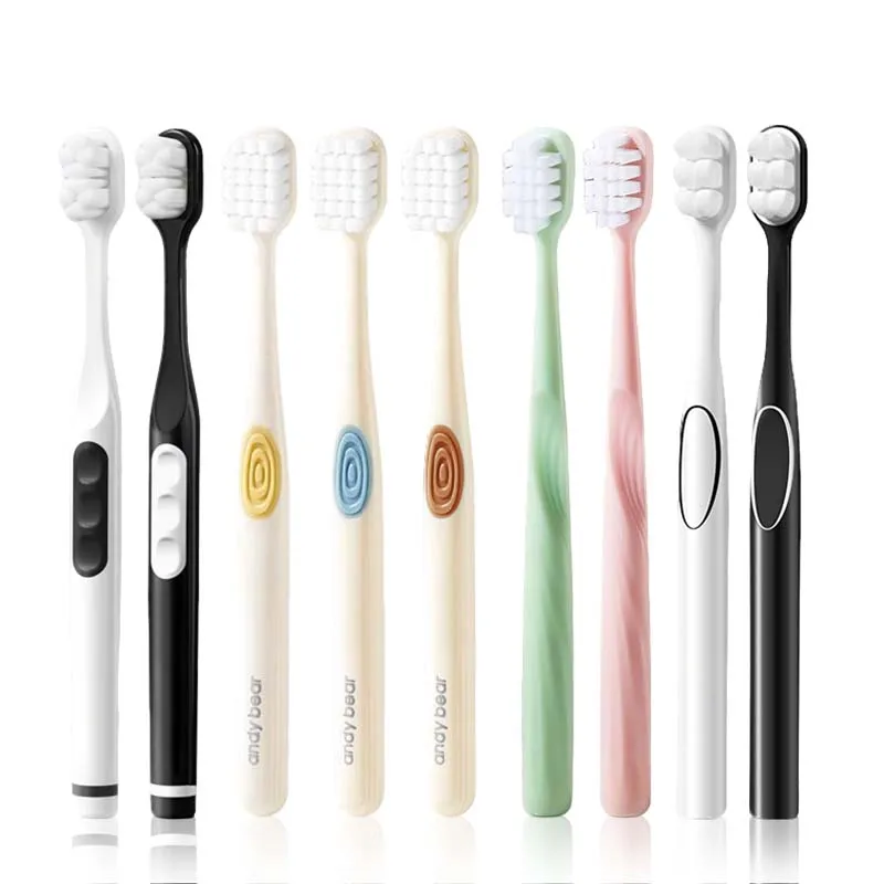 1PC Adult Toothbrush Soft-Bristled Toothbrush Curved Arc-Shaped Brush Head High-Density BristleTooth Brush Portable Packaging