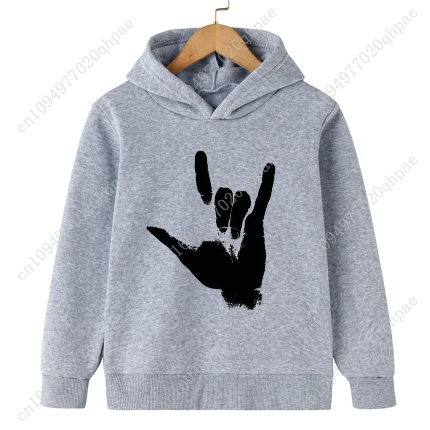 2025 Fashion Hip Hop Trend Street Art Print Boy/Girl Simple Long Sleeve Hoodie Children Daily Sports Warm Casual Street Clothing