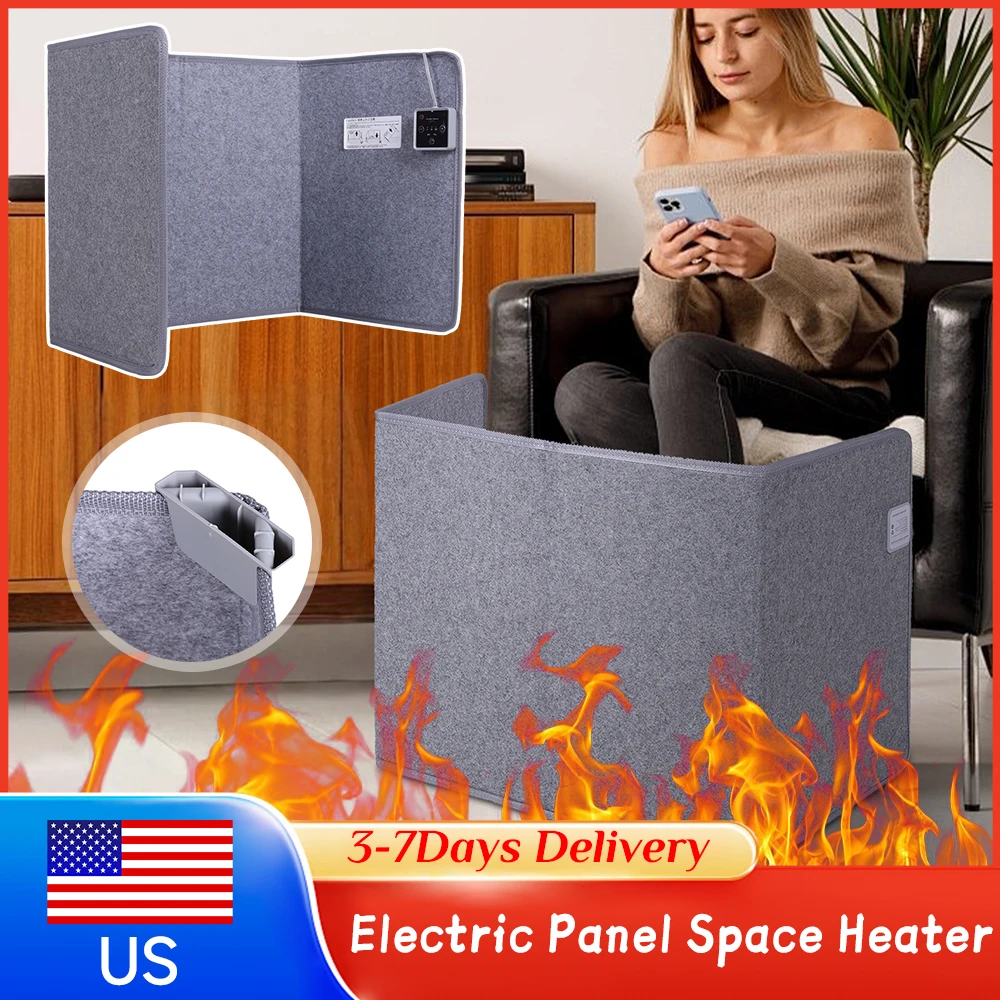 

Under Desk Electric Foot Warmer Portable Panel Space Heater with Thermostat Timer Adjustable Heating Pad for Office Home Winter
